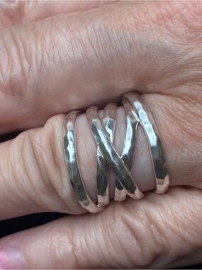Silpada Handcrafted Multi-Band Sterling Silver Ring size 8
